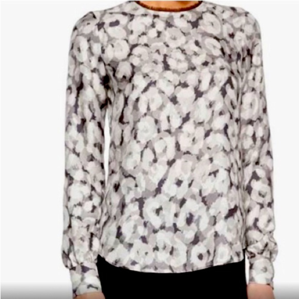 THEORY  100% Silk Long Sleeve Blouse. Size: Small